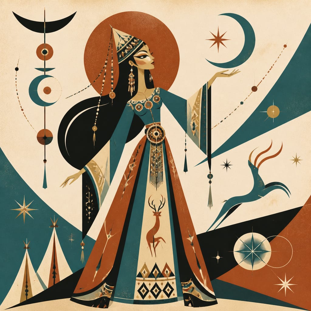 Devotional panel for the Turkic goddess Aisyt