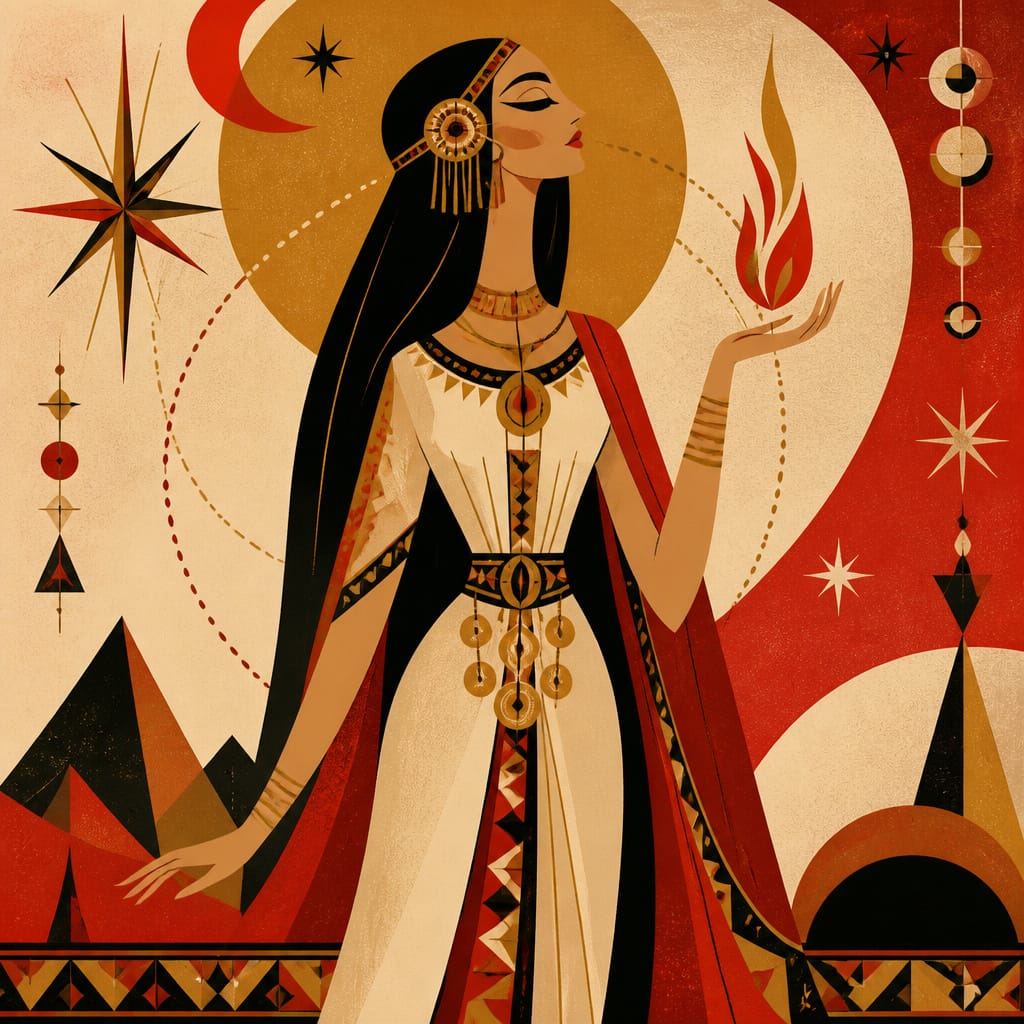 Devotional panel for the Albanian goddess Prende